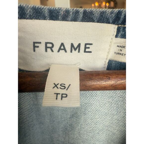 FRAME Kaftan Denim Minidress in Breezy Size XS $345 retail with pockets - Picture 8 of 12